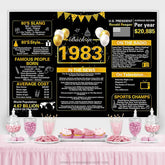 Lofaris Vintage Black Gold Ballon 40th Birthday Backdrop
